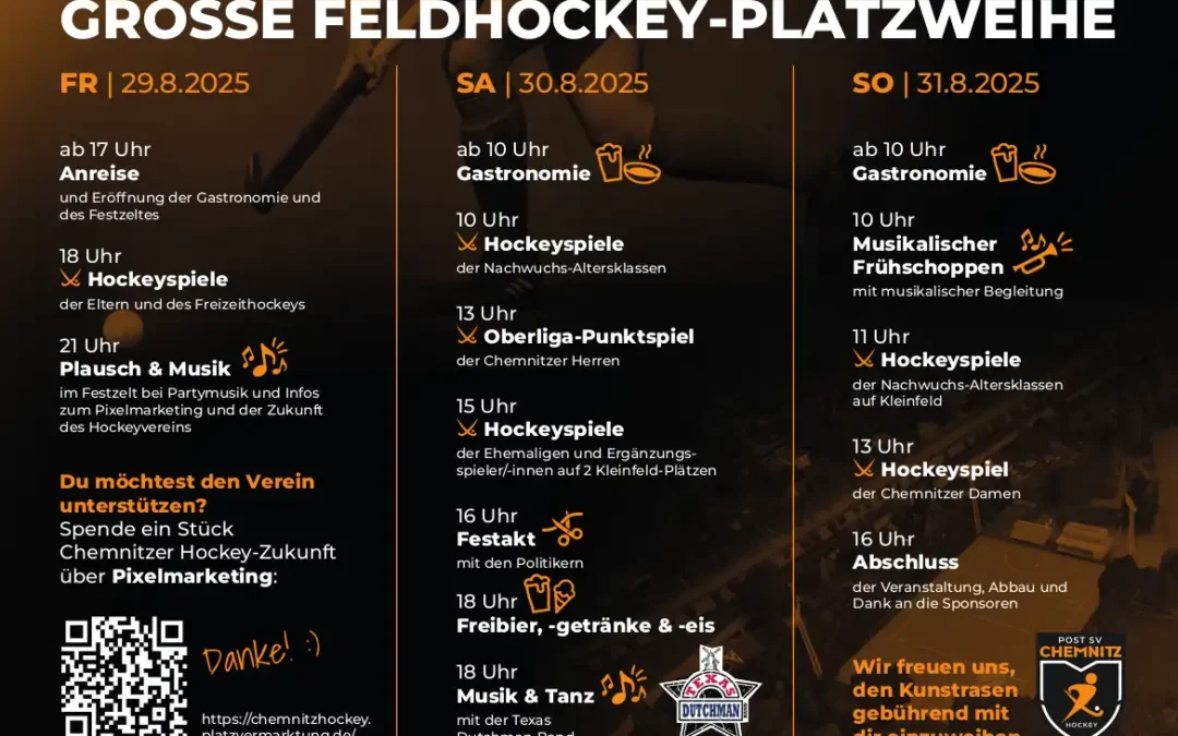 Große Feldhockey-Platzeinweihung in Chemnitz – ein Fest für alle Generationen