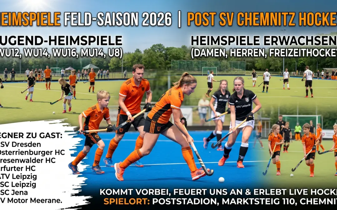 Heimspiele Feld-Saison 2026 beim Post SV Chemnitz Hockey